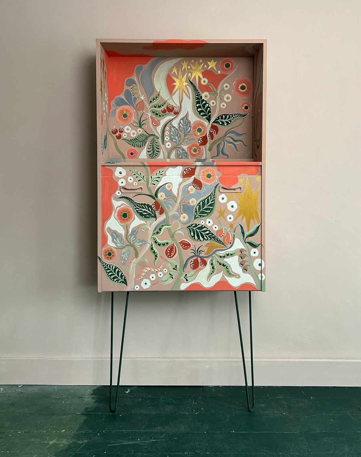 Hand Painted Cabinet Inspired By Josef Frank photo furniture
