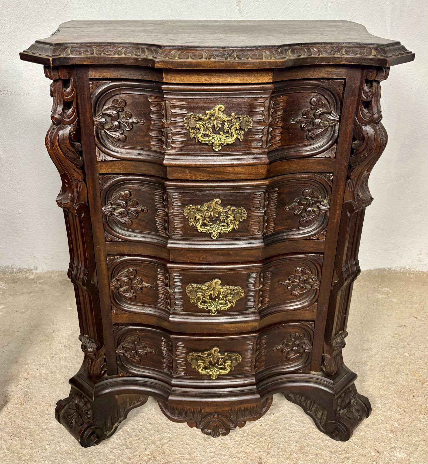 Pair Of Carved Wood Bedside Cabinets, 1930s photo 3290.0