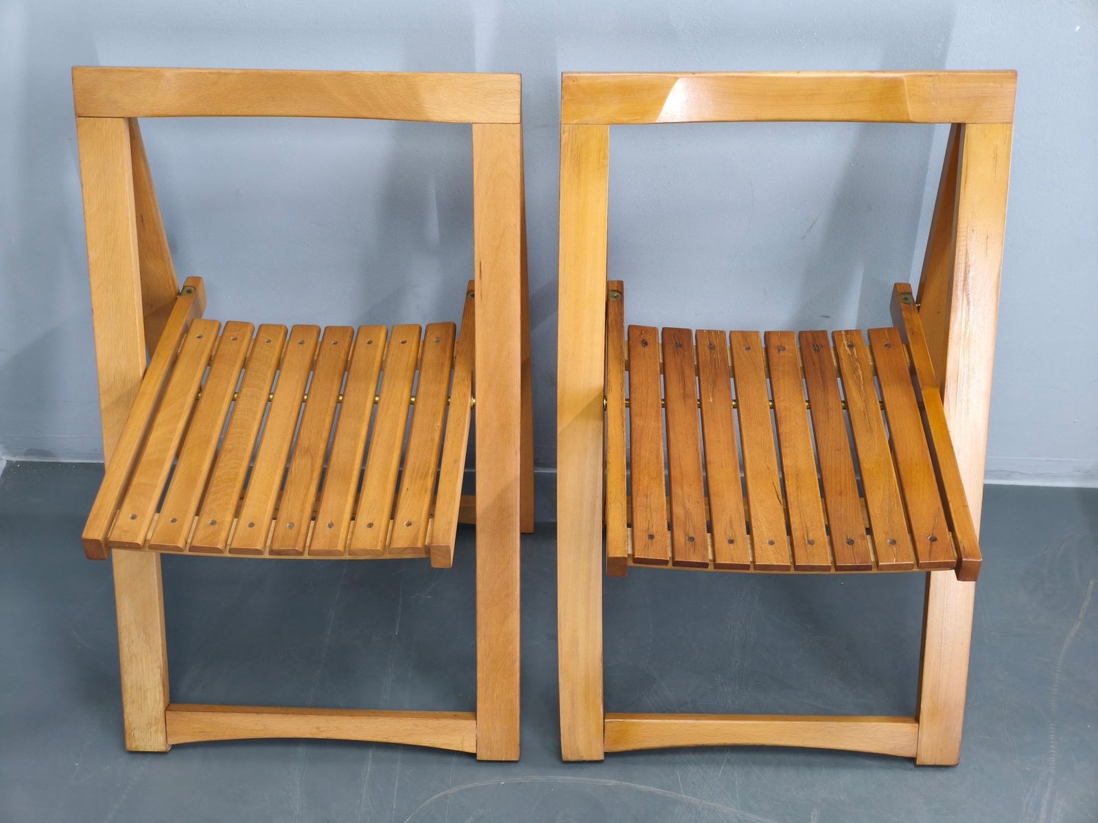 Lot de 4 chaises pliantes Trieste par Aldo Jacober pour Alberto Bazzani photo for sale