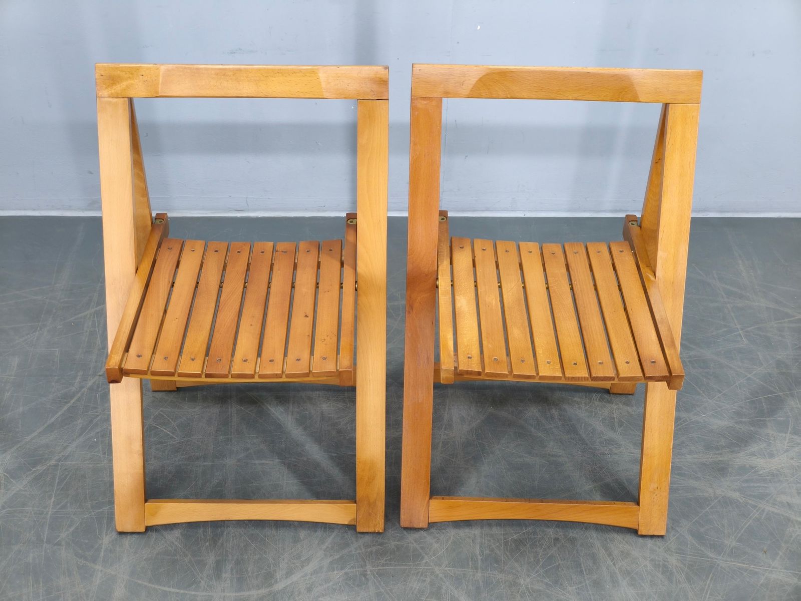 Lot de 4 chaises pliantes Trieste par Aldo Jacober pour Alberto Bazzani photo Mobilier