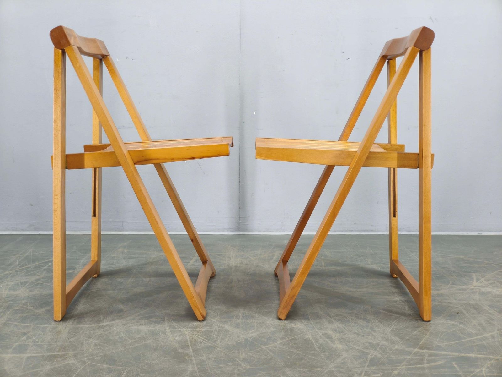 Mobilier Lot de 4 chaises pliantes Trieste par Aldo Jacober pour Alberto Bazzani photo