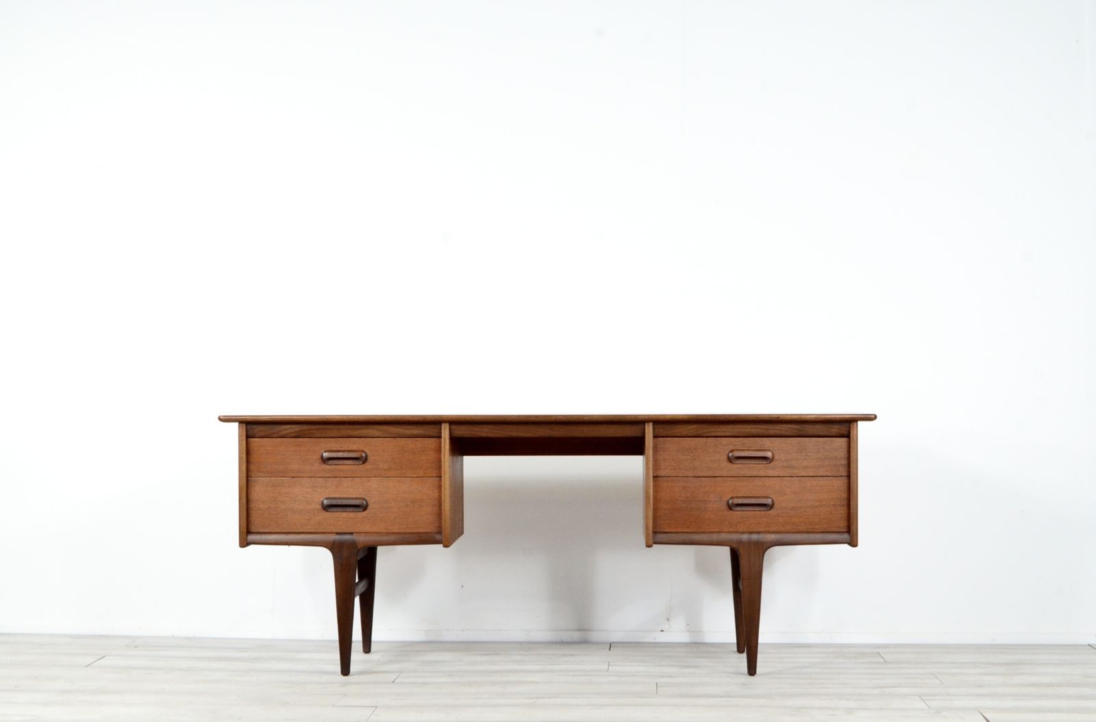 Midcentury Afromosia Desk From A. Younger Designed By John Herbert. Vintage Modern / Retro / Danish Style. photo furniture