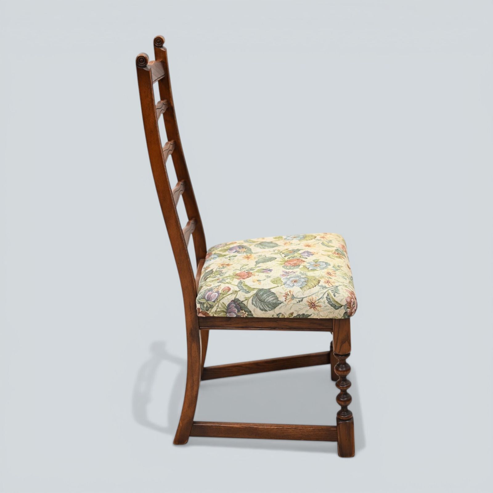 6 Old Charm Ladderback Dining Chairs Drop In Seats Tudor Brown Free Uk Delivery* photo vintage