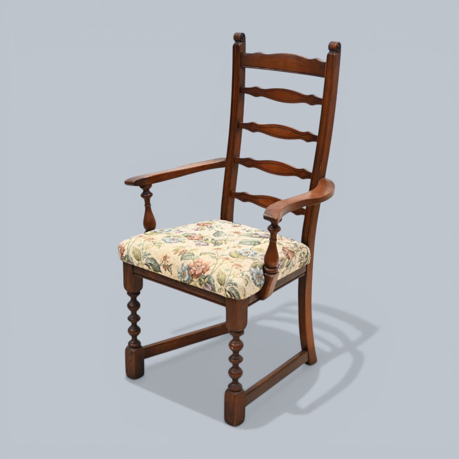 Furniture 6 Old Charm Ladderback Dining Chairs Drop In Seats Tudor Brown Free Uk Delivery* photo