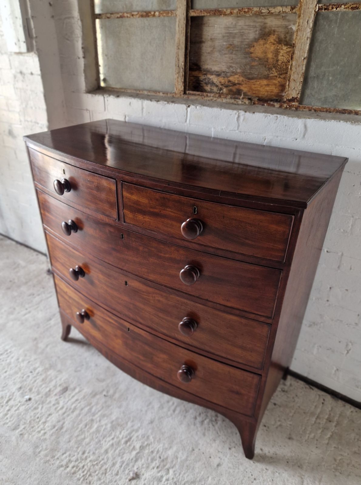 Antique Bowfront Chest Of Drawers photo Furniture
