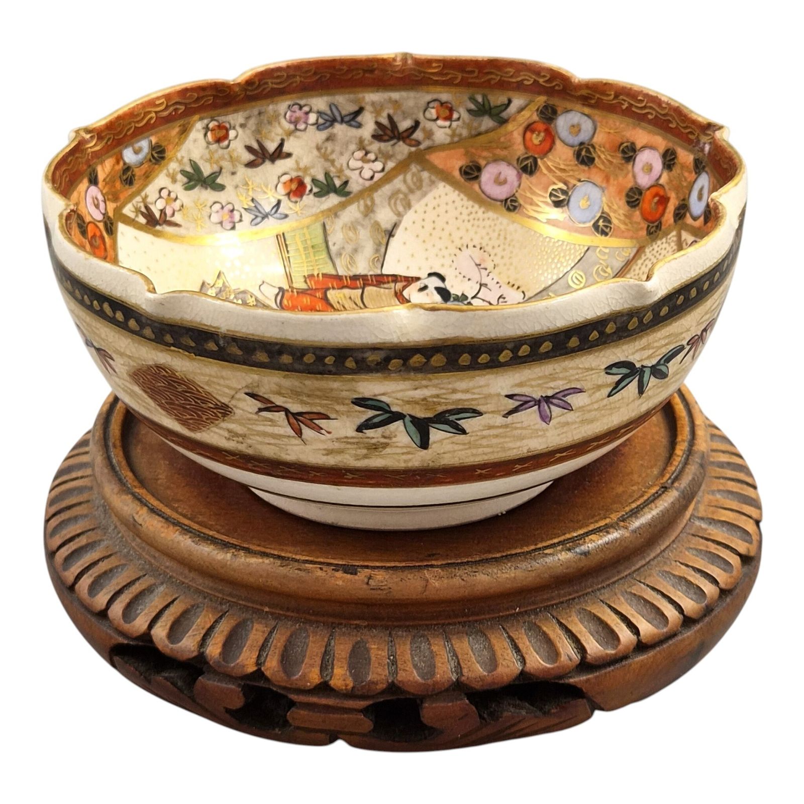 Japanese Kyoto Satsuma Hanami Bowl, Meiji Period, C. 1880–1895 photo Home Decor
