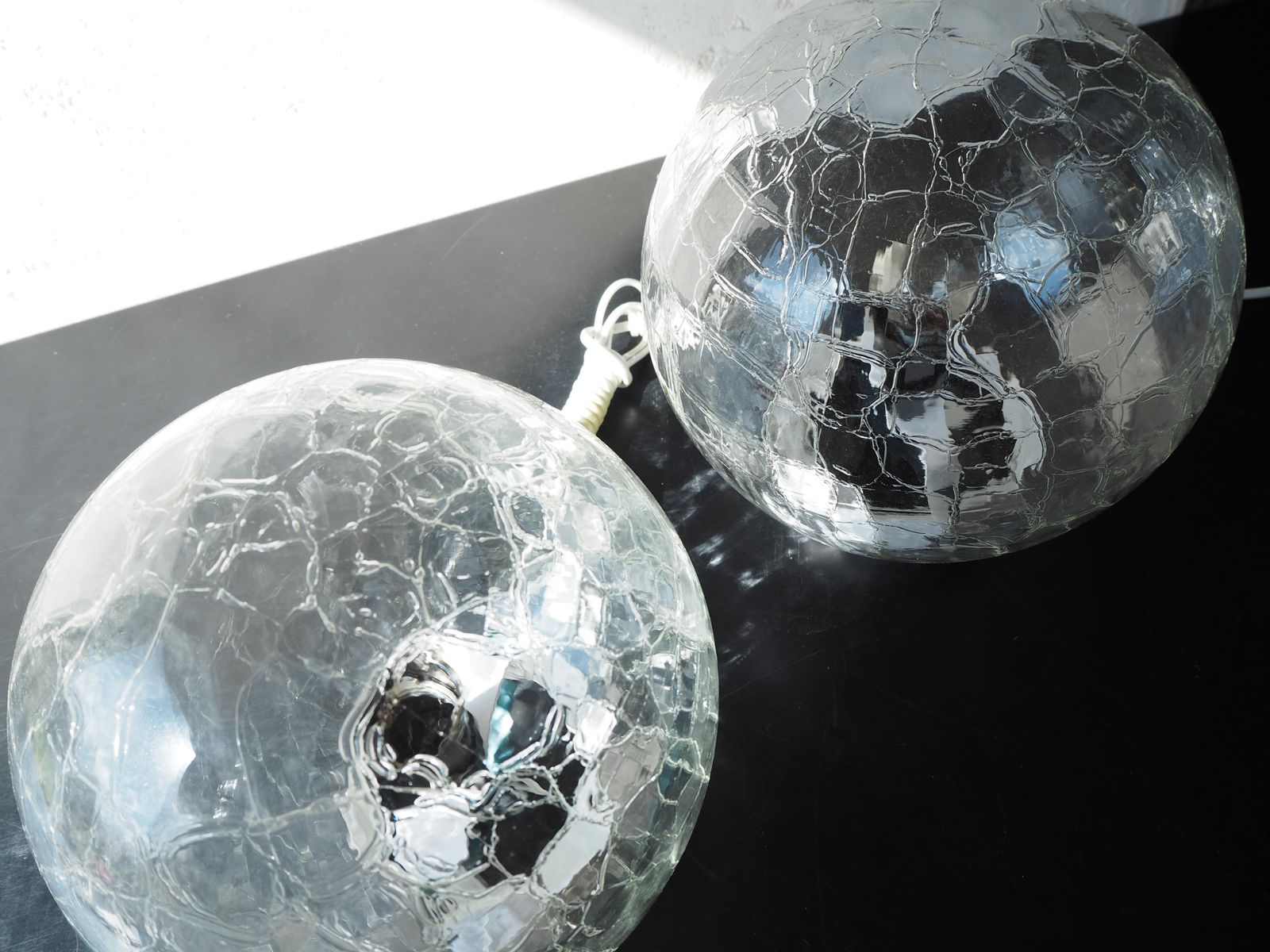 Verlichting Paar Mid-Century Bolvormige Tafellampen, jaren 1970 photo