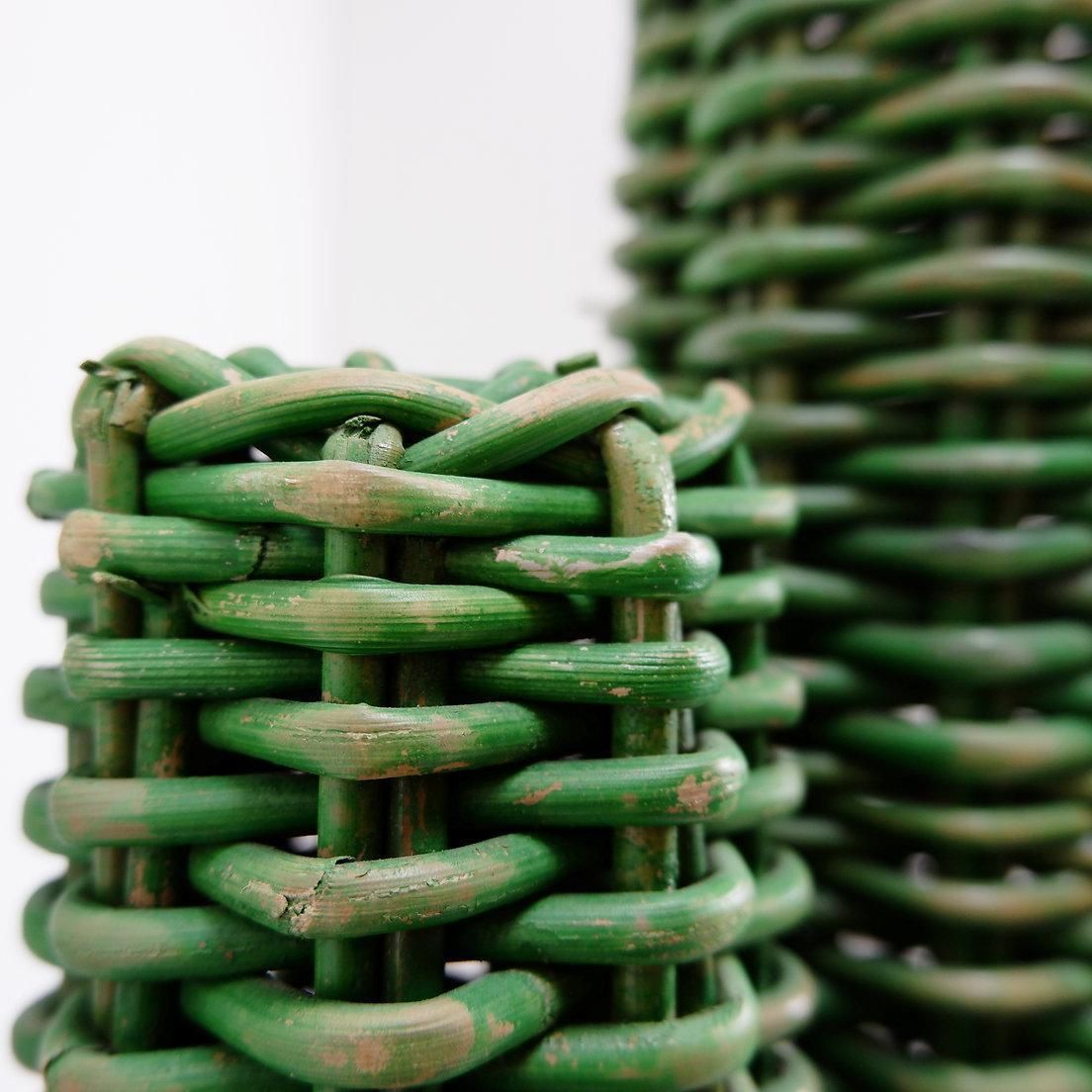 Hand Woven Rattan Saguaro Cactus Sculpture 1970s photo for sale