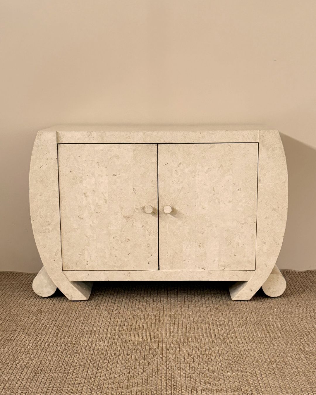 1970s Art Deco Revival Mactan Stone Cabinet photo furniture