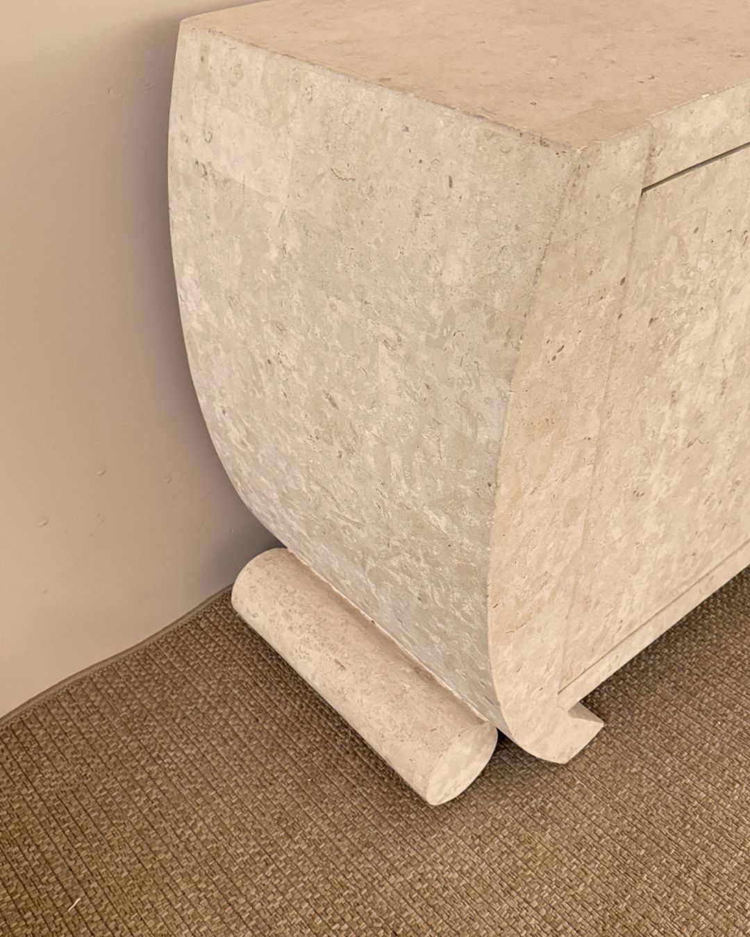 1970s Art Deco Revival Mactan Stone Cabinet photo 850.0