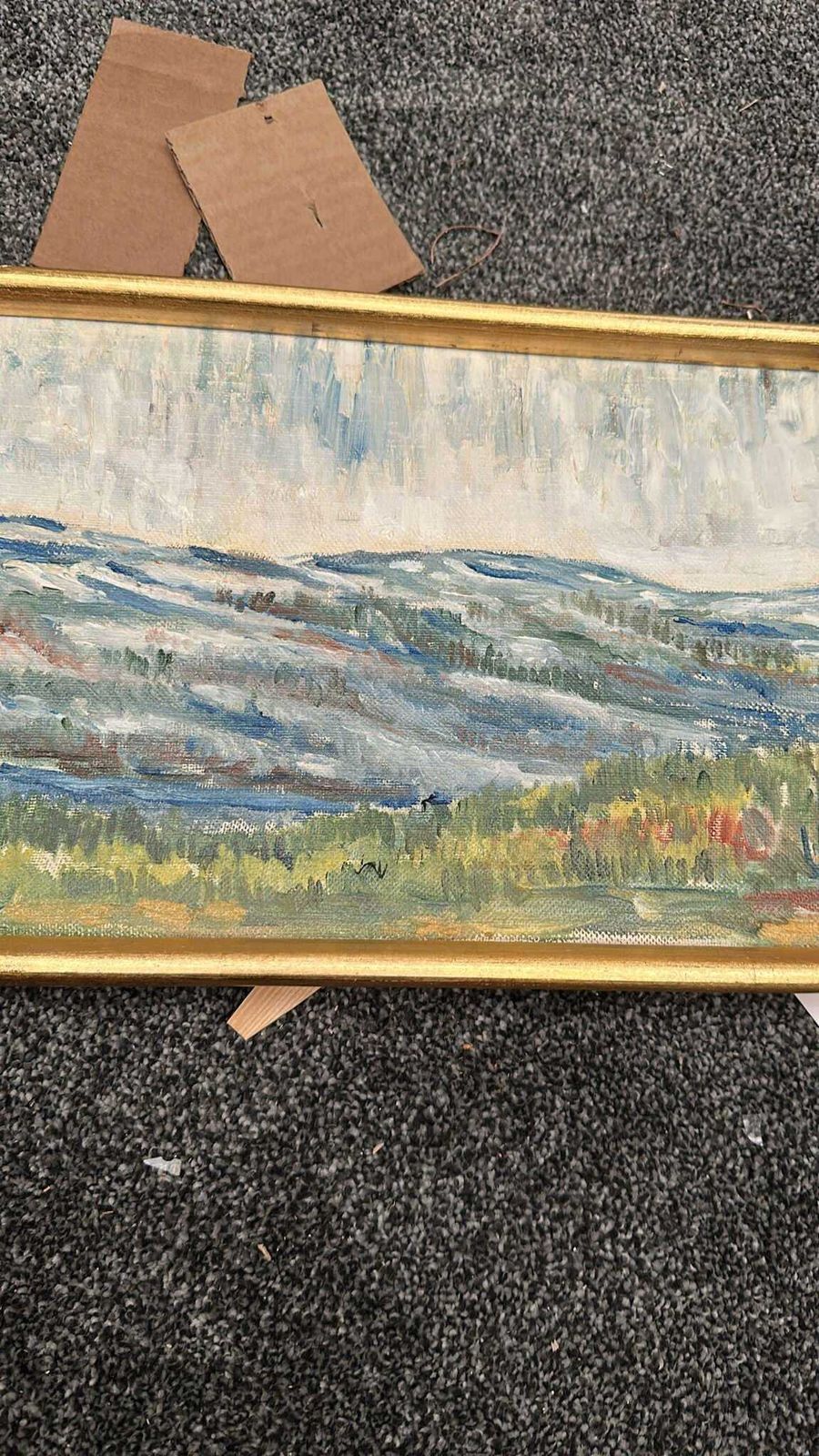 Mid Century Oil On Canvas Landscape By Unknown Artist Vintage & Framed – 33 × 22 Cm photo buy