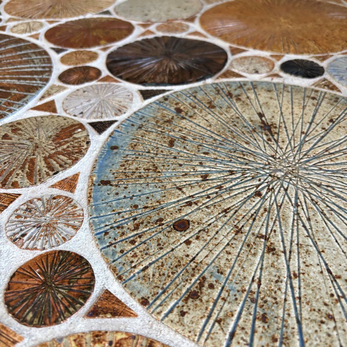 photo furniture Ceramic And Wooden Side Or Coffee Table By Tue Poulsen For Haslev, Denmark, 1960s