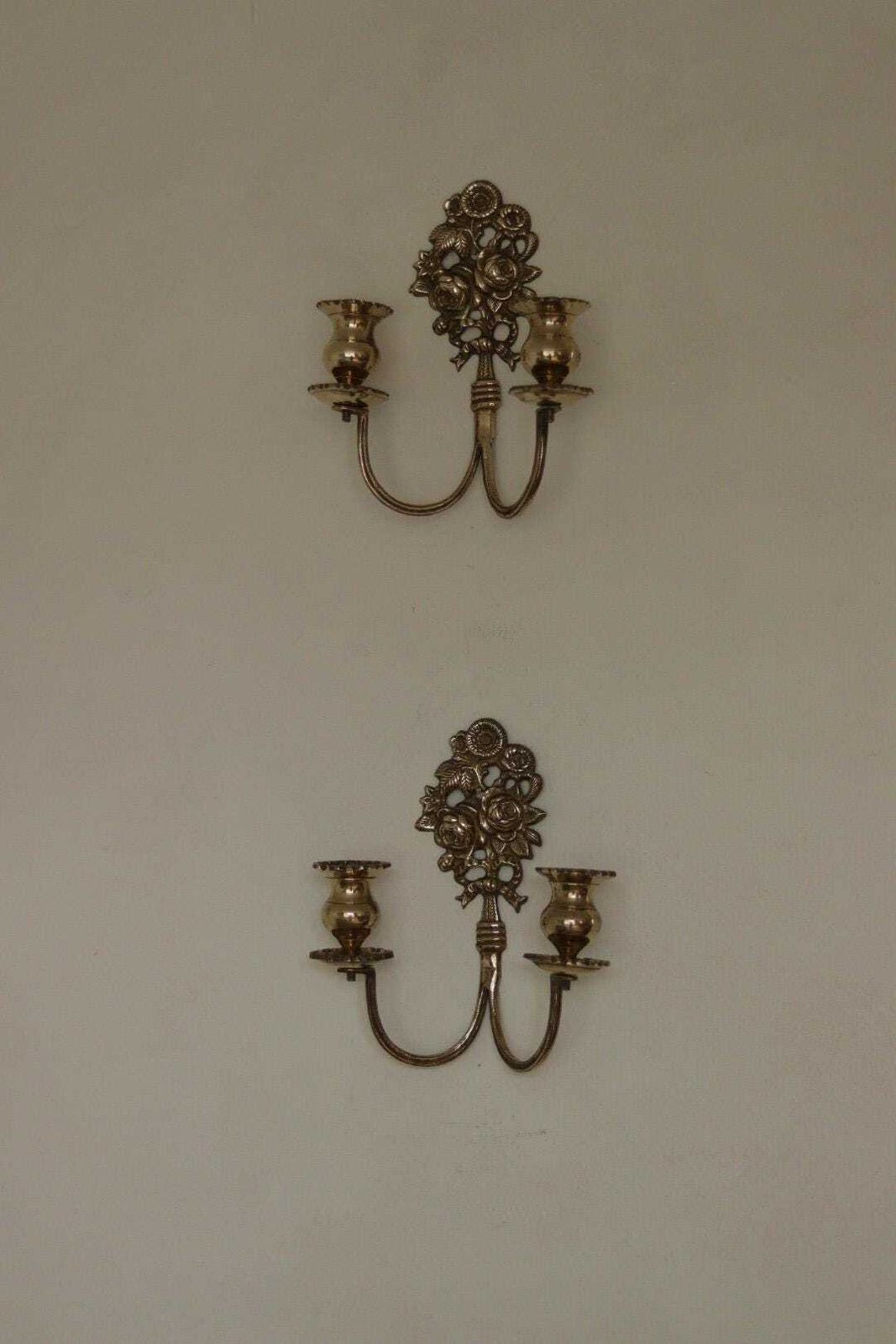 Pair Of Antique Swedish  Brass Sconces