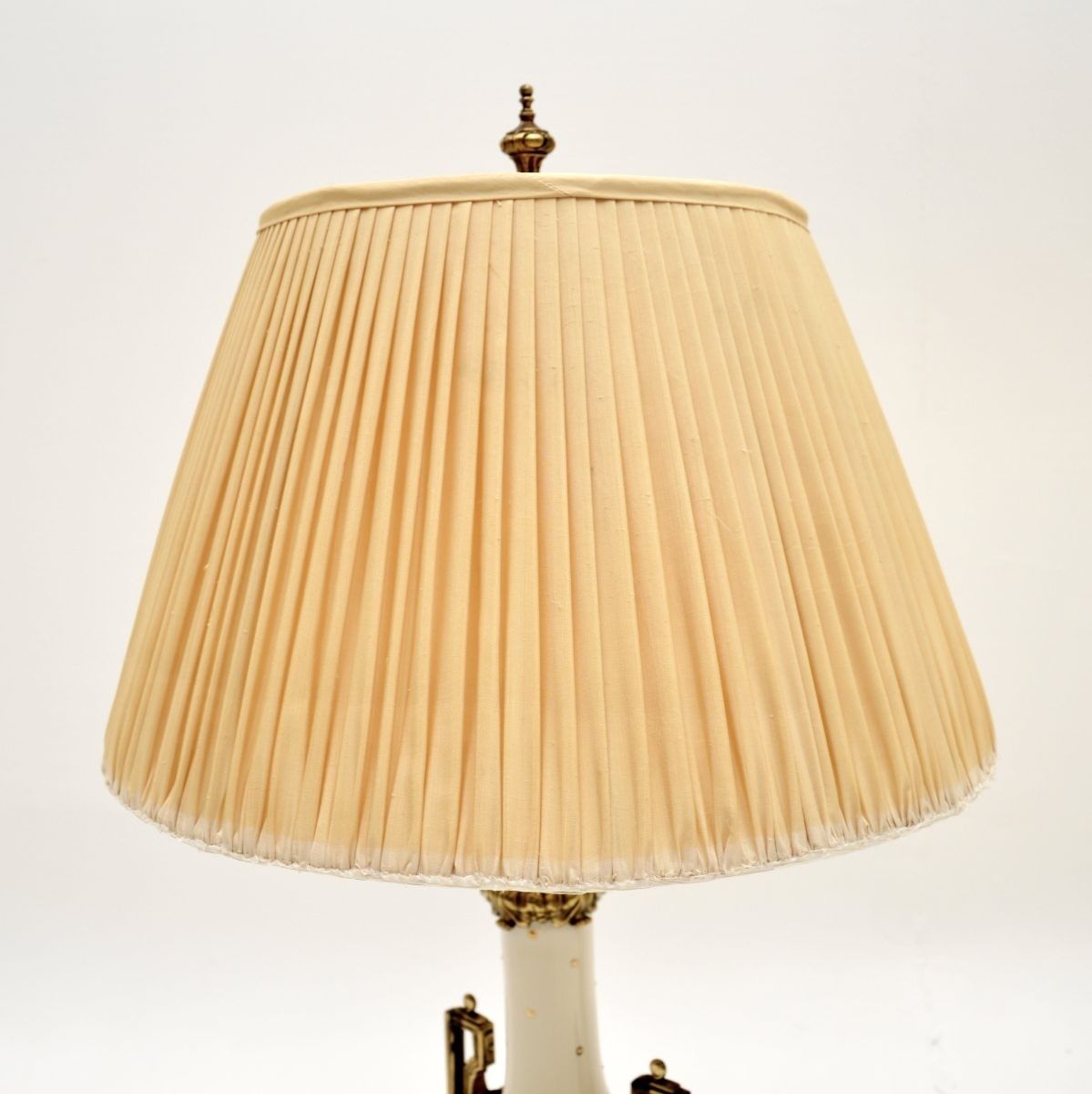 Lighting Pair Of Antique French Ceramic And Gilt Metal Table Lamps photo