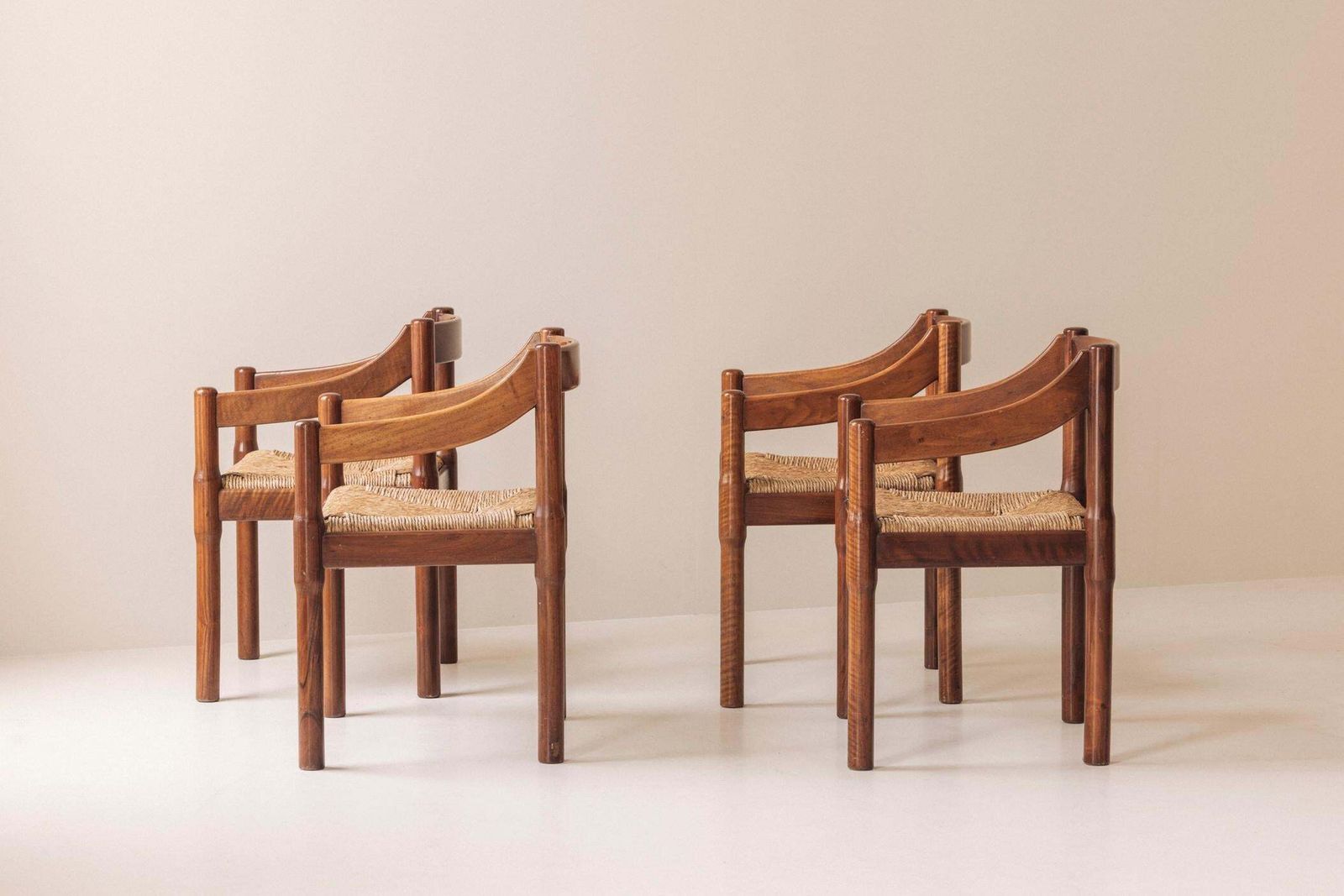 Set Of Four Carimate Chairs By Vico Magistretti For Cassina, Italy 1970s photo buy