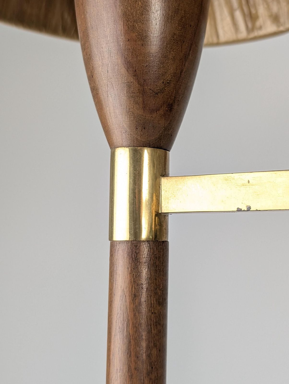 Danish Five Arm Lamp In Wood And Brass, 1950s photo vinterior