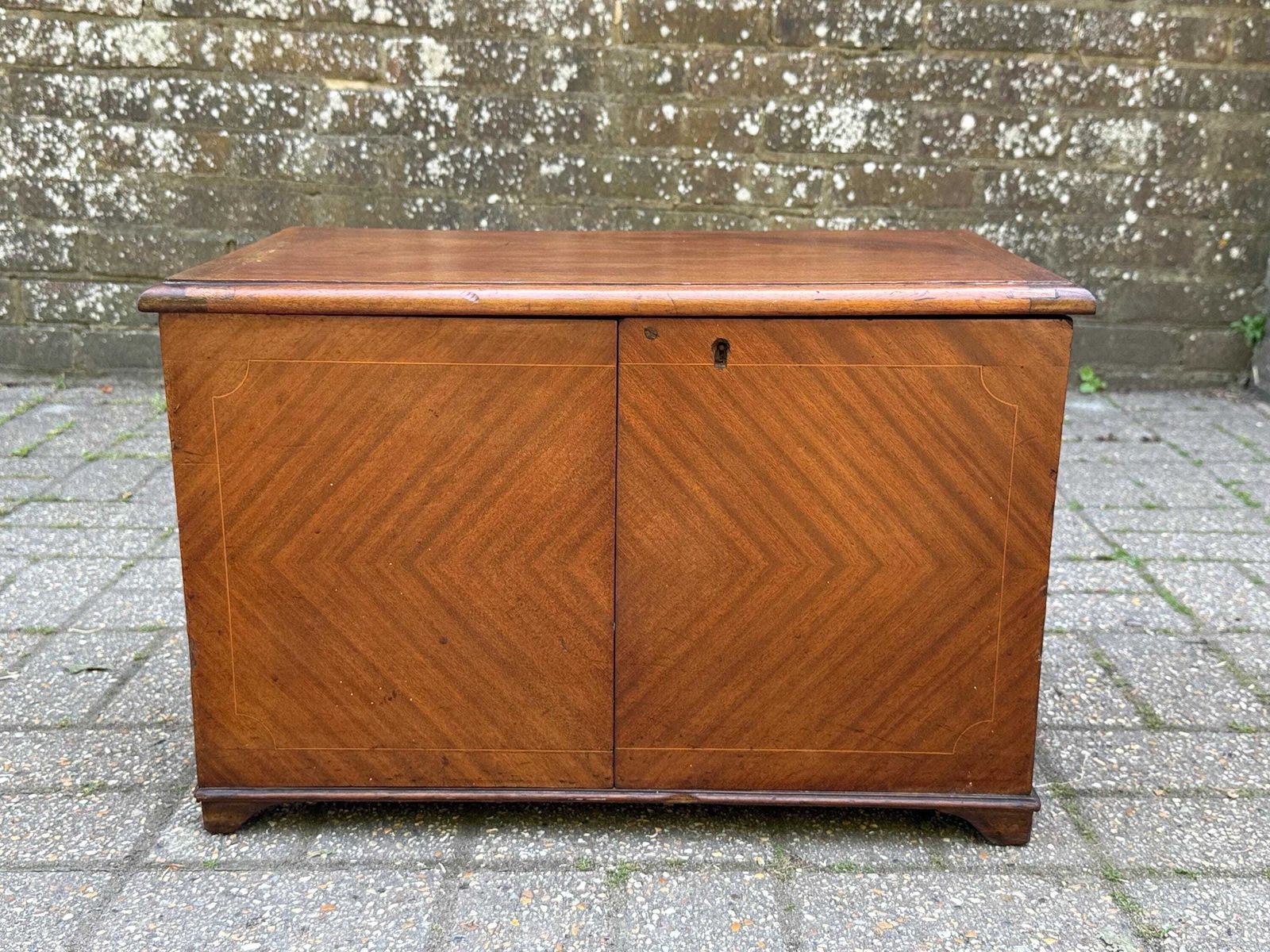 Antique Victorian Mahogany Veneered Tea Caddy / Document Box – 19th Century (55cm W X 37cm H X 33cm D) photo furniture