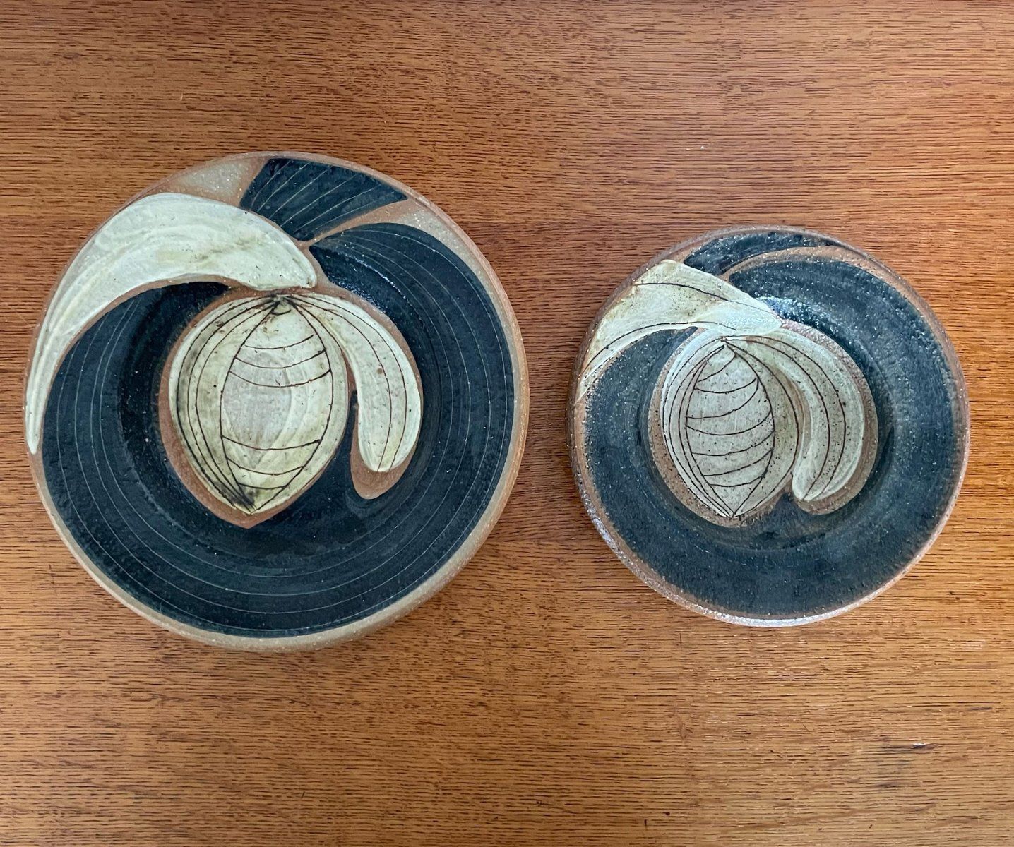 Stoneware Plates By Noomi Backhausen For Soholm Stentoj, 1970s, Set Of 2 photo Home Decor