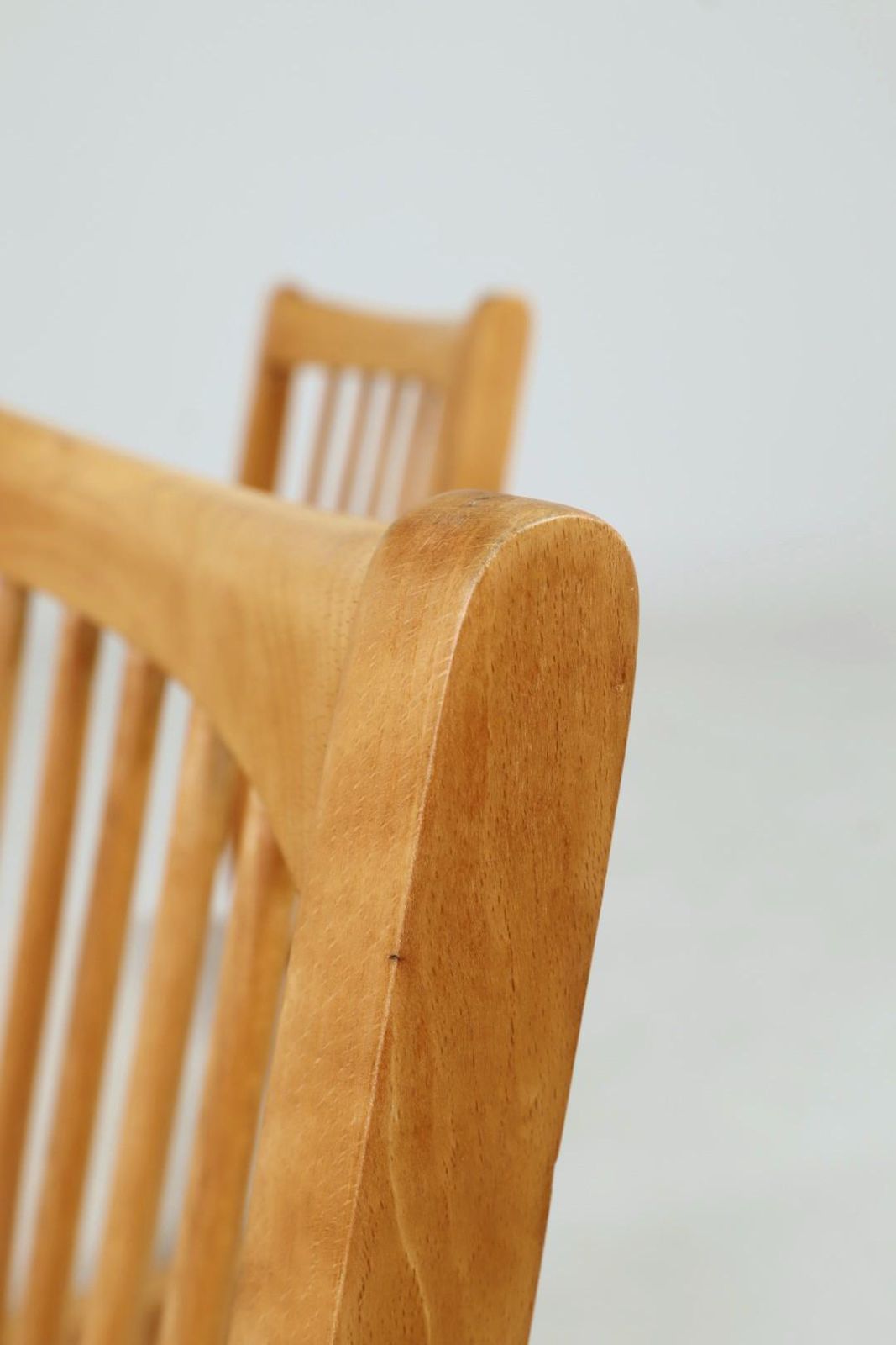 785.0 Vintage Dining Chairs Set Of 4, Natural Beech Wood, Herringbone Upholstery photo