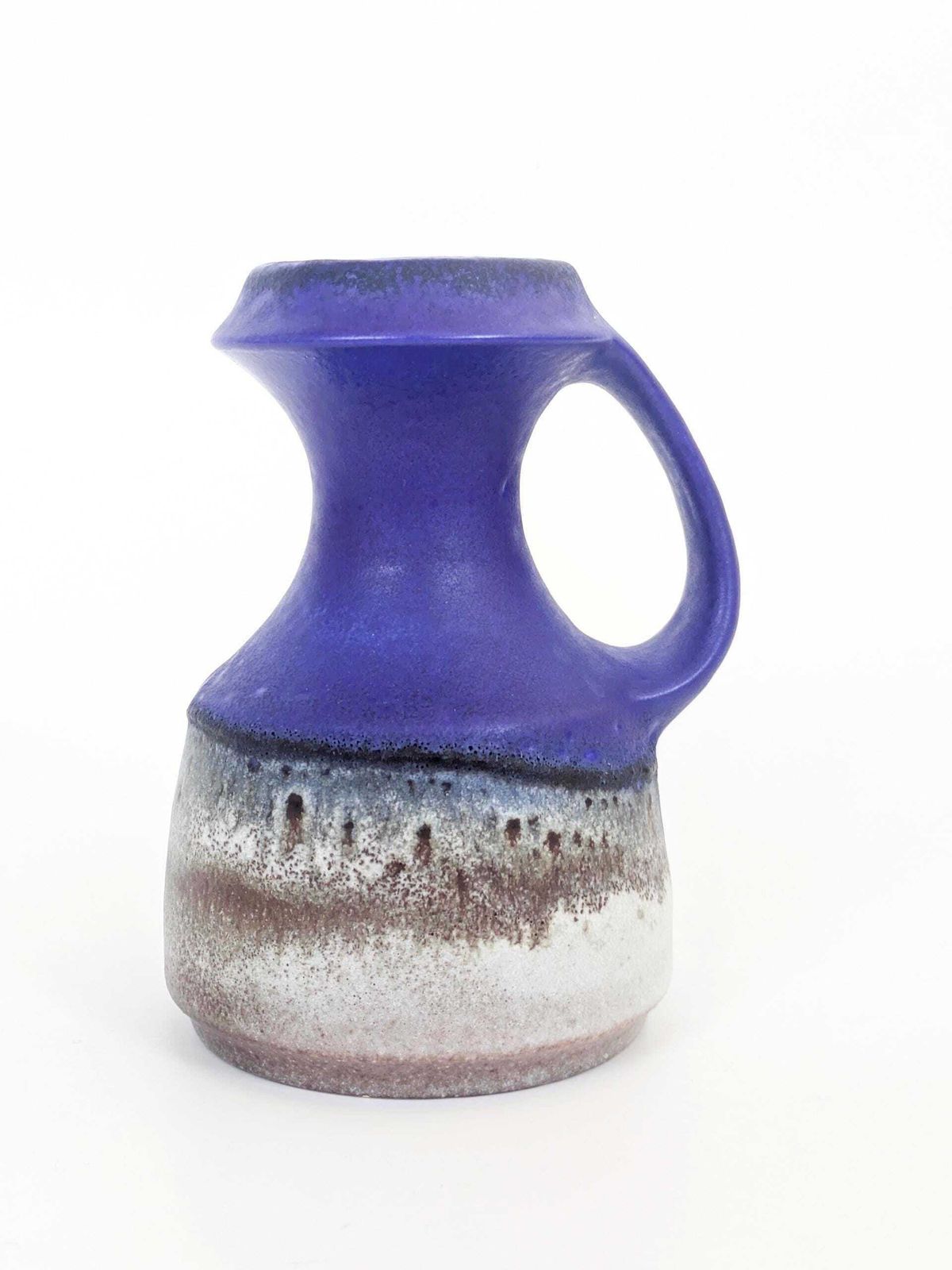 photo furniture Steuler West Germany Klein Blue Handle Vase Fat Lava Mcm Wgp Cari Zalloni Style