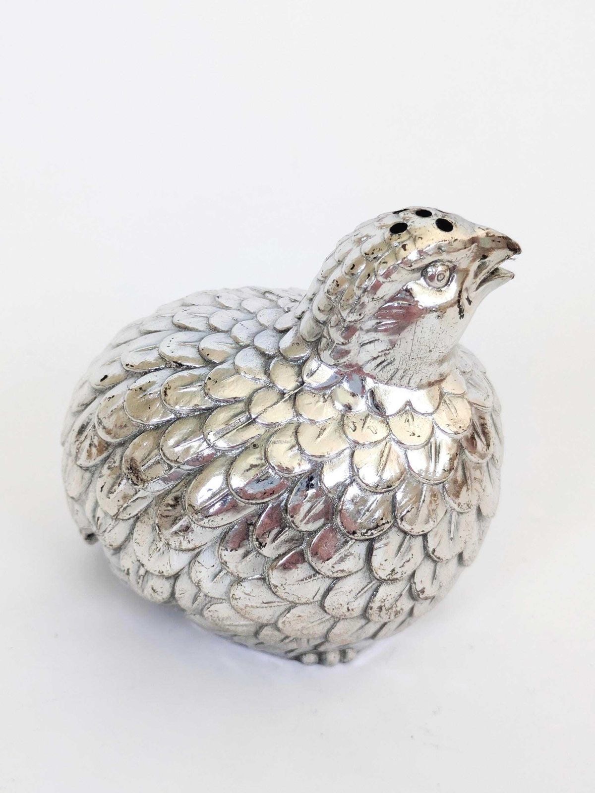 Vintage Silver Plated Quail Shaker Set 3 Italian Mid Century Table Decor Bird photo Home Decor
