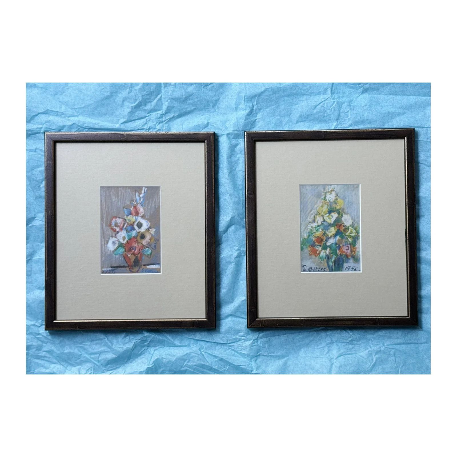 Floral In Pastel 2, 1950s, By Edvin Ollers photo Art