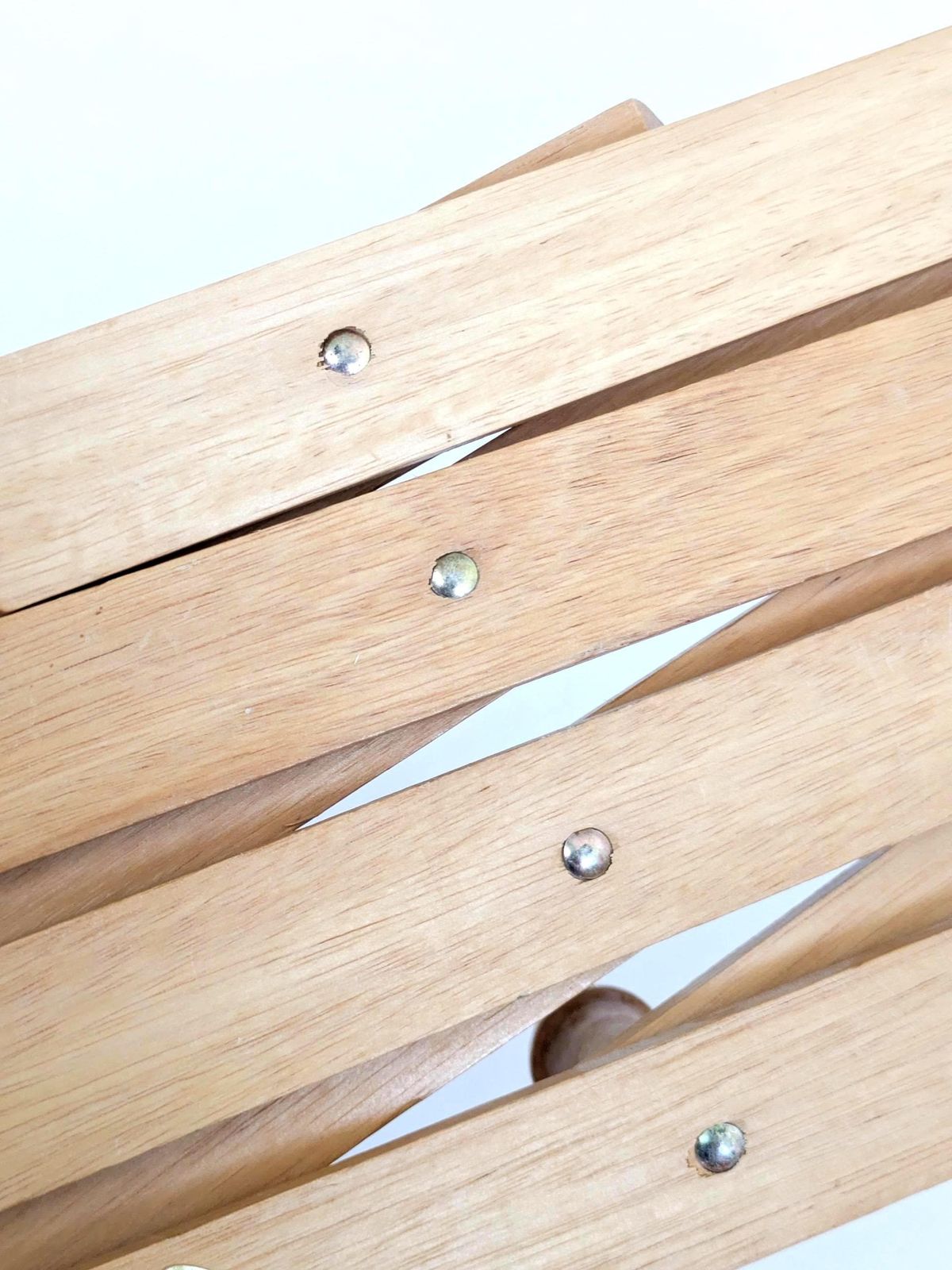83.0 Vintage Beech Accordion Wall Coat Rack, Mid Century Expandable Wooden Hooks 10 Pegs photo