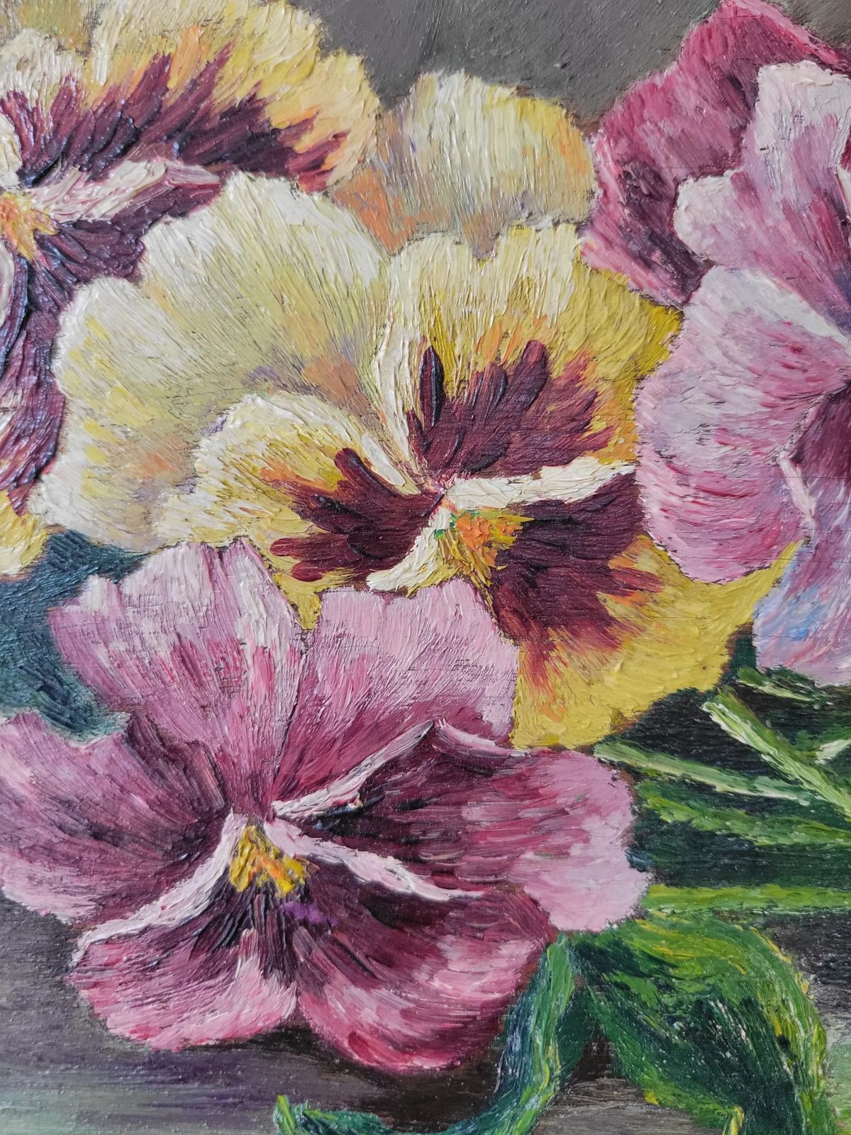 photo furniture French Pansies Original Mid Century French Floral Study