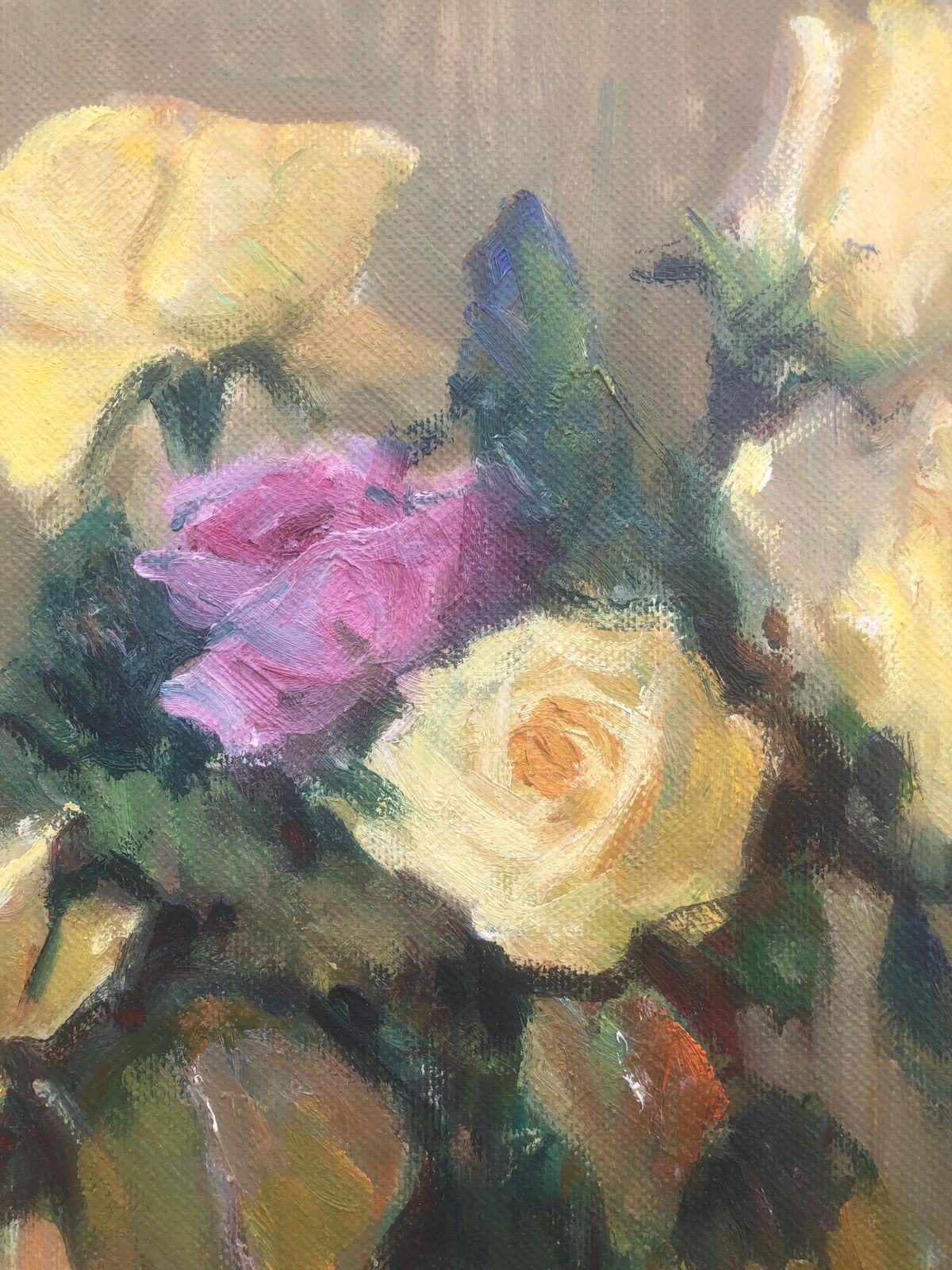 Antonio Sala Herrero Still Life With White Teapot And Roses Catalan Impressionist Oil Canvas Painting C.1975 photo 750.0