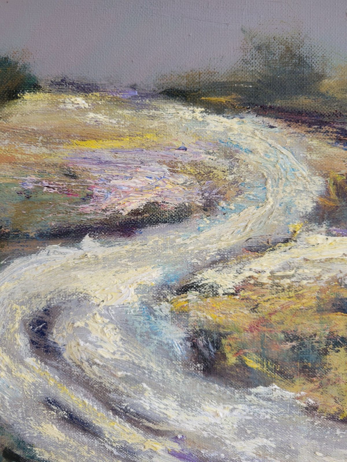 Road Through The Heath  Original Framed Mid Century Landscape Oil Painting photo buy