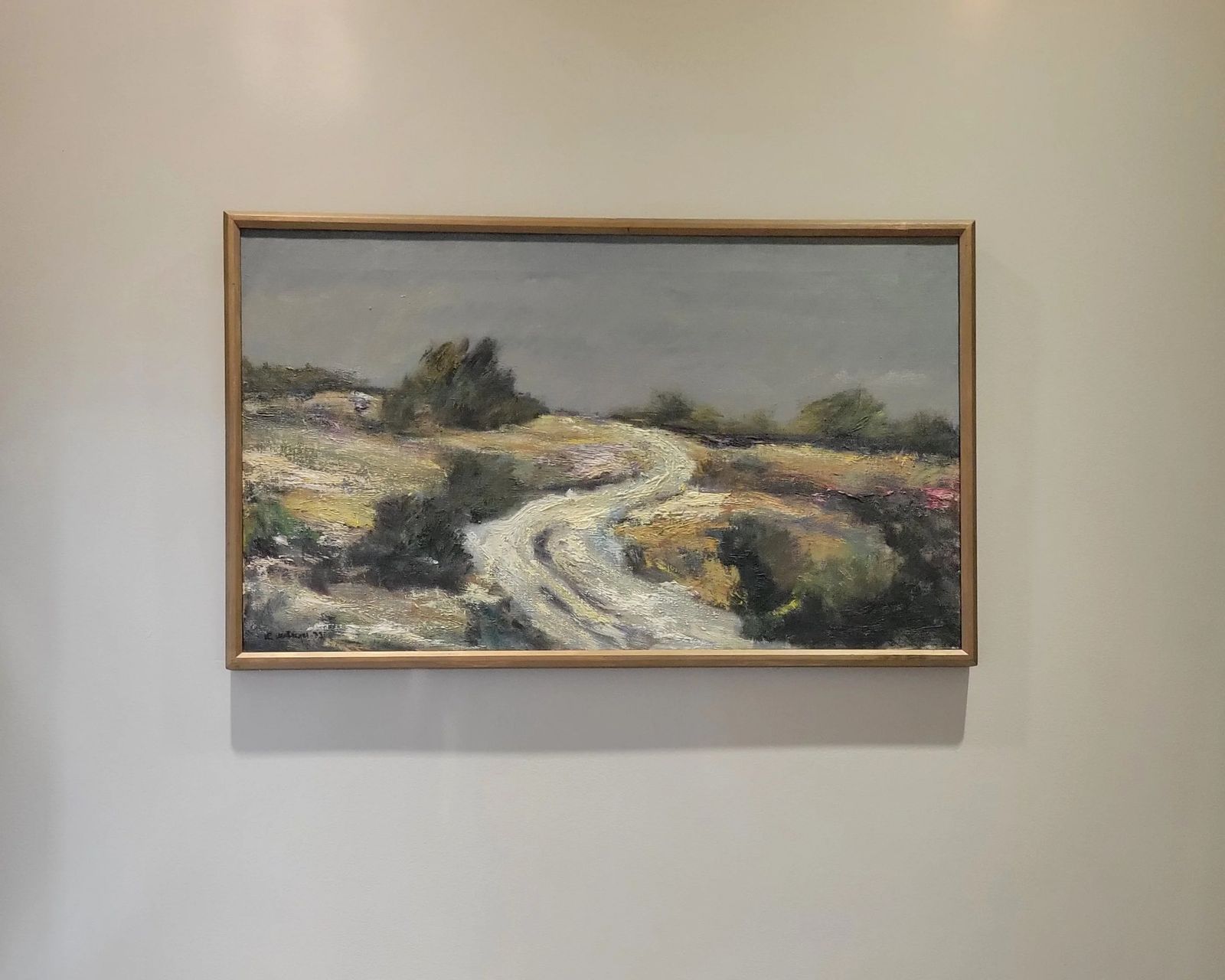 photo buy Road Through The Heath  Original Framed Mid Century Landscape Oil Painting