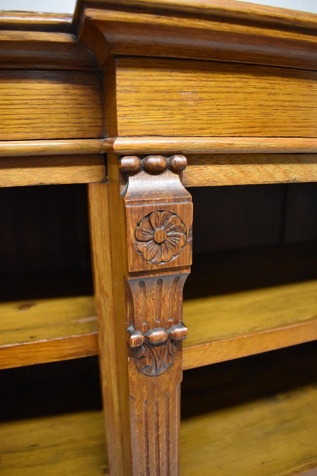 Large Antique Victorian Oak Library Breakfront Barristers Display Bookcase photo 1565.0