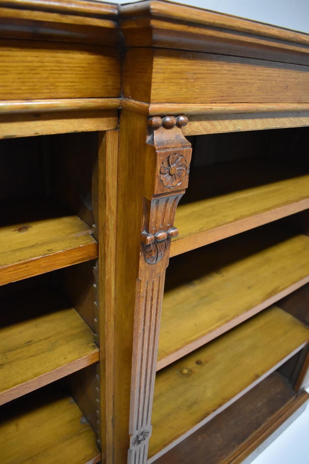 Large Antique Victorian Oak Library Breakfront Barristers Display Bookcase photo buy