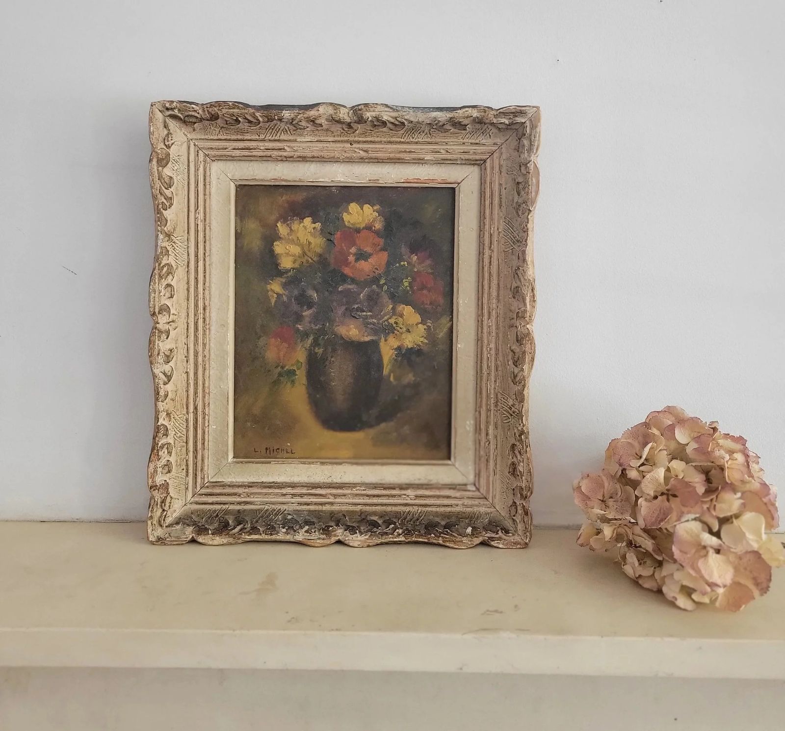 French Anemones  Original Framed French Floral Still Life
