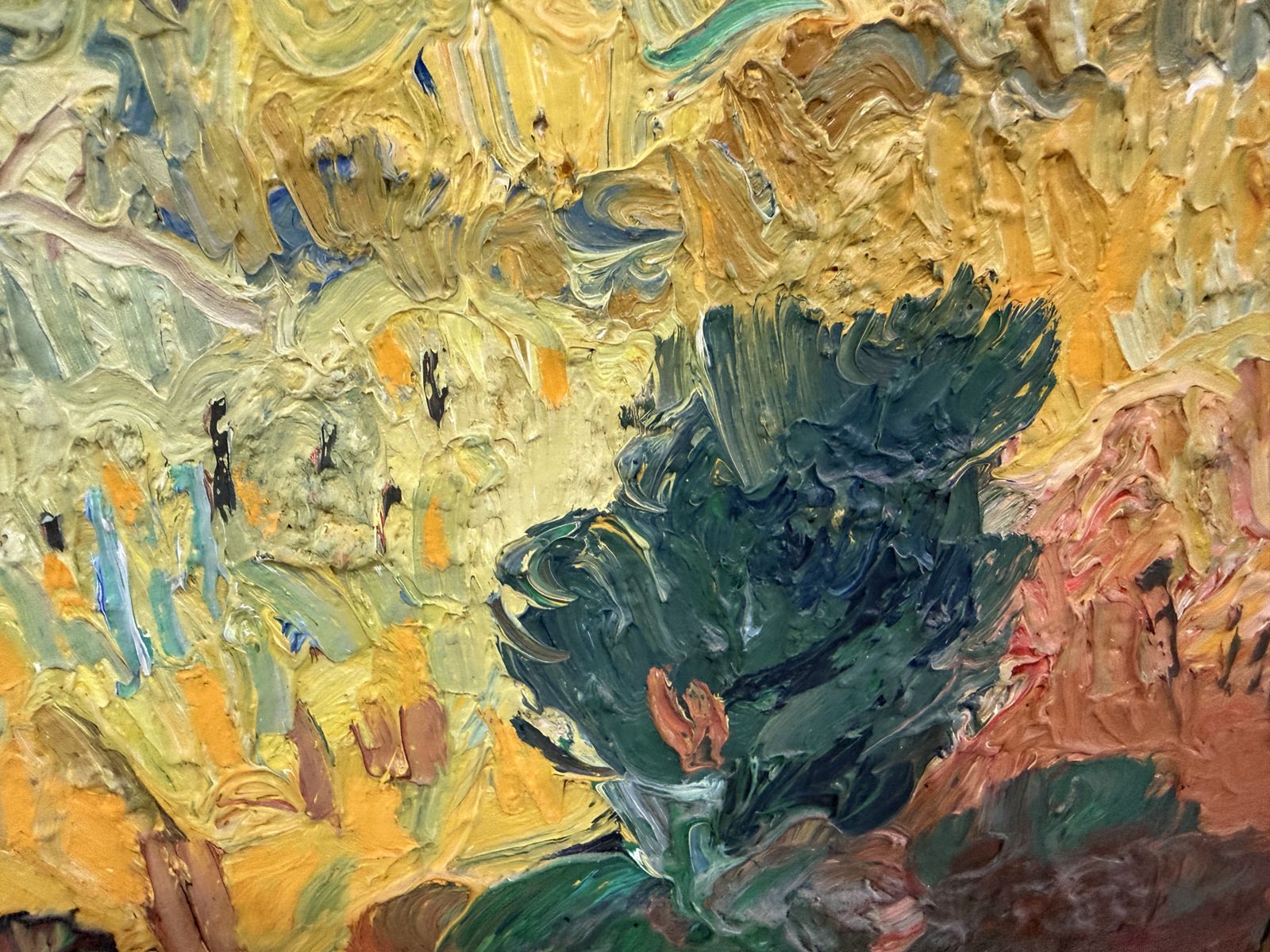 Ulpiano Carrasco Expressive Castilian Landscape Oil Painting With Olive Trees And Impasto Spain 1998 photo vinterior
