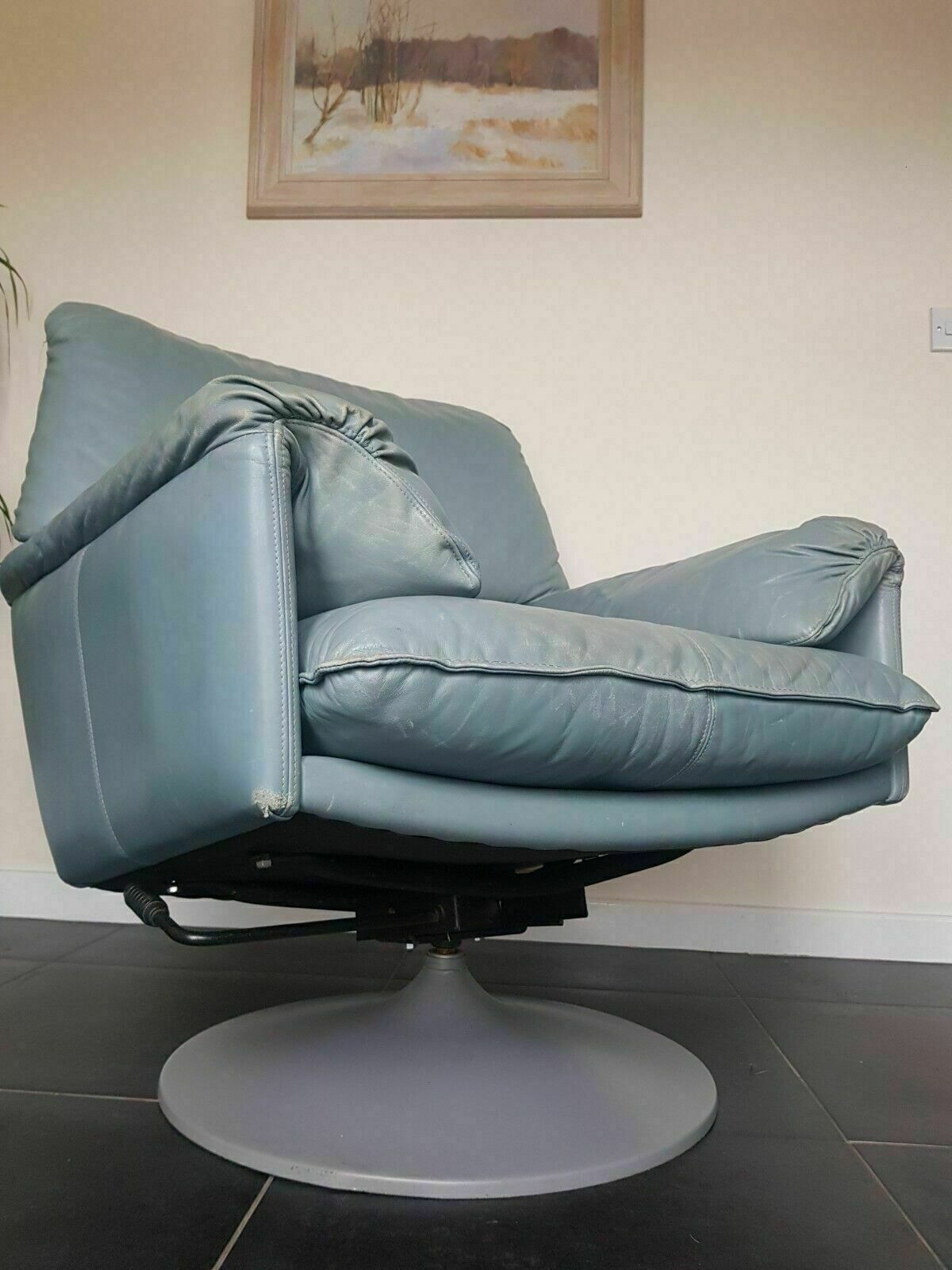 photo for sale Mid Century Leather Swivel Armchair By Alex Hentoven For Leolux