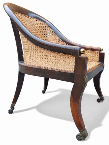 Regency Period Oak Bergere Library Chair Or Bedroom Chair Attributed To Gillows