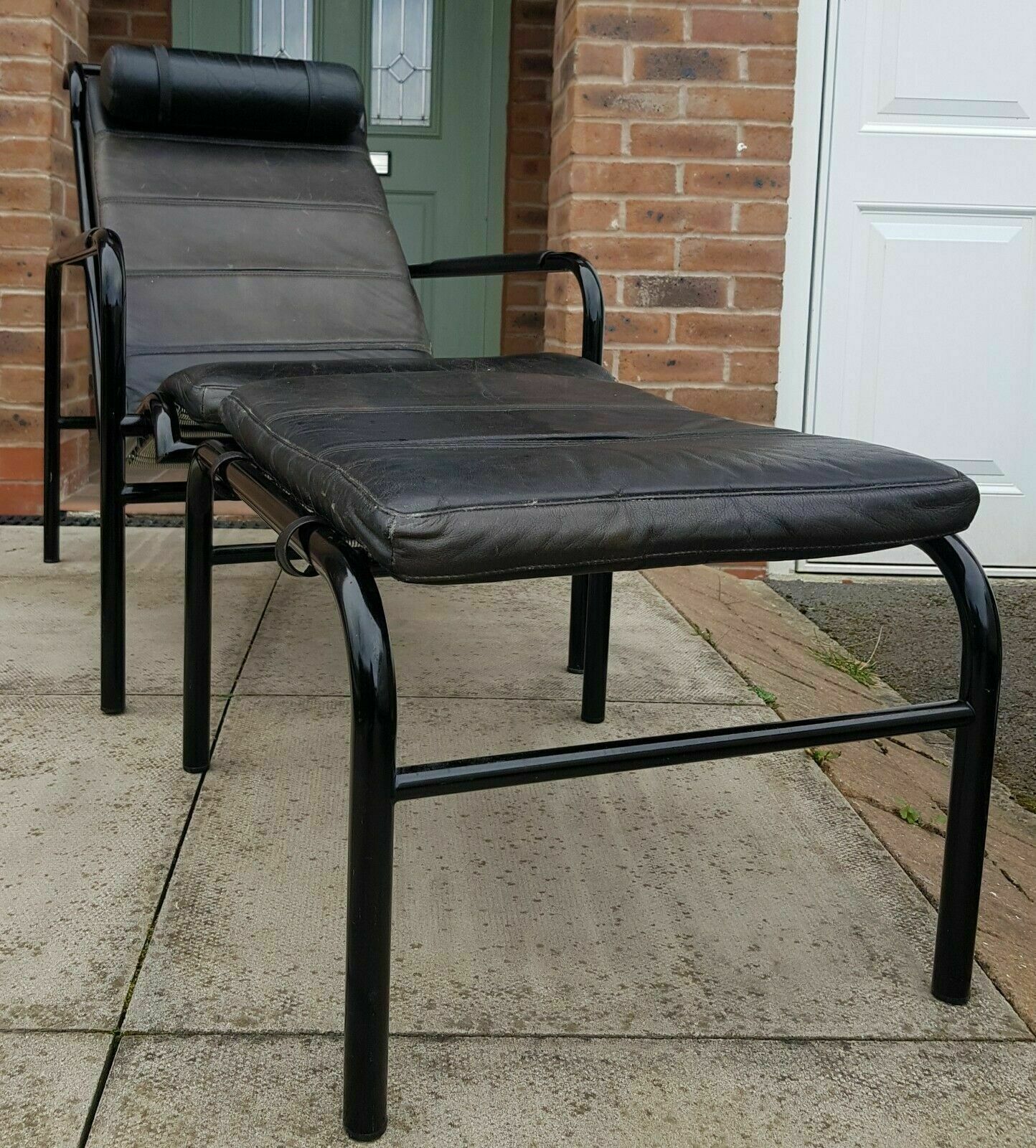 Rare Vintage Zanotta Leather Genni Lounge Chair Gabriele Mucchi With Footstool photo 1495.0