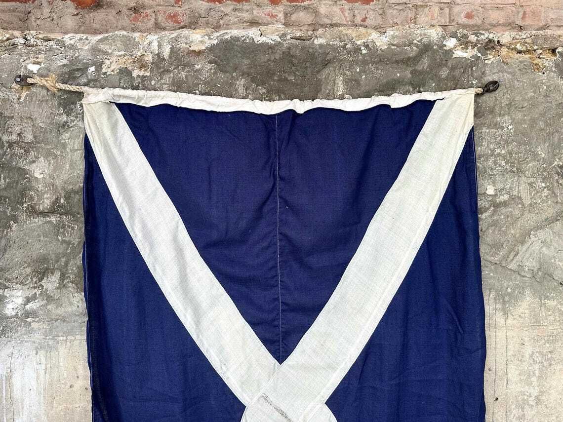 Vintage Signal Flag Letter 'M' 'Mike' Large Saltire St. Andrew's Cross photo furniture