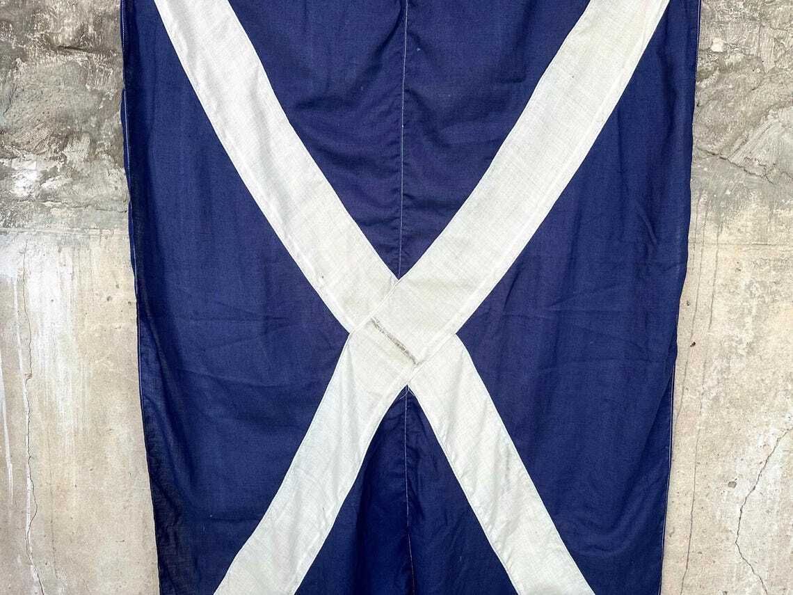 Vintage Signal Flag Letter 'M' 'Mike' Large Saltire St. Andrew's Cross photo for sale