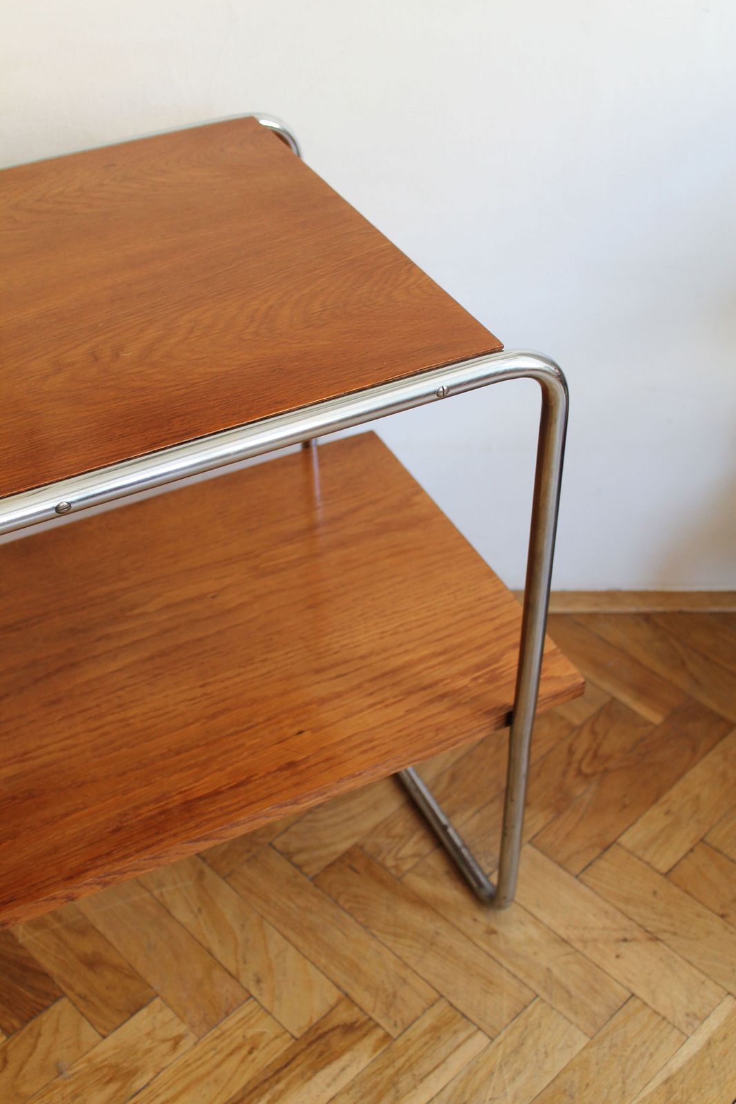 Modernist Tubular Steel Side Table | Marcel Breuer Style photo Furniture