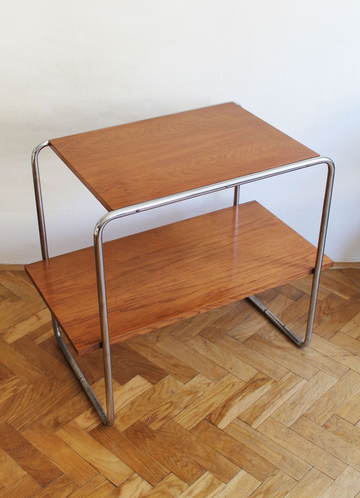 photo vinterior Modernist Tubular Steel Side Table | Marcel Breuer Style
