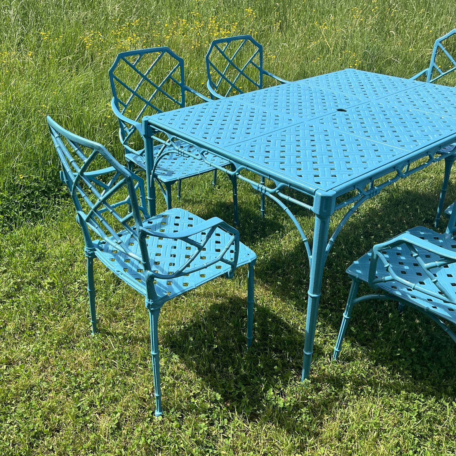 Mid Century   Faux Bamboo Garden Set photo for sale