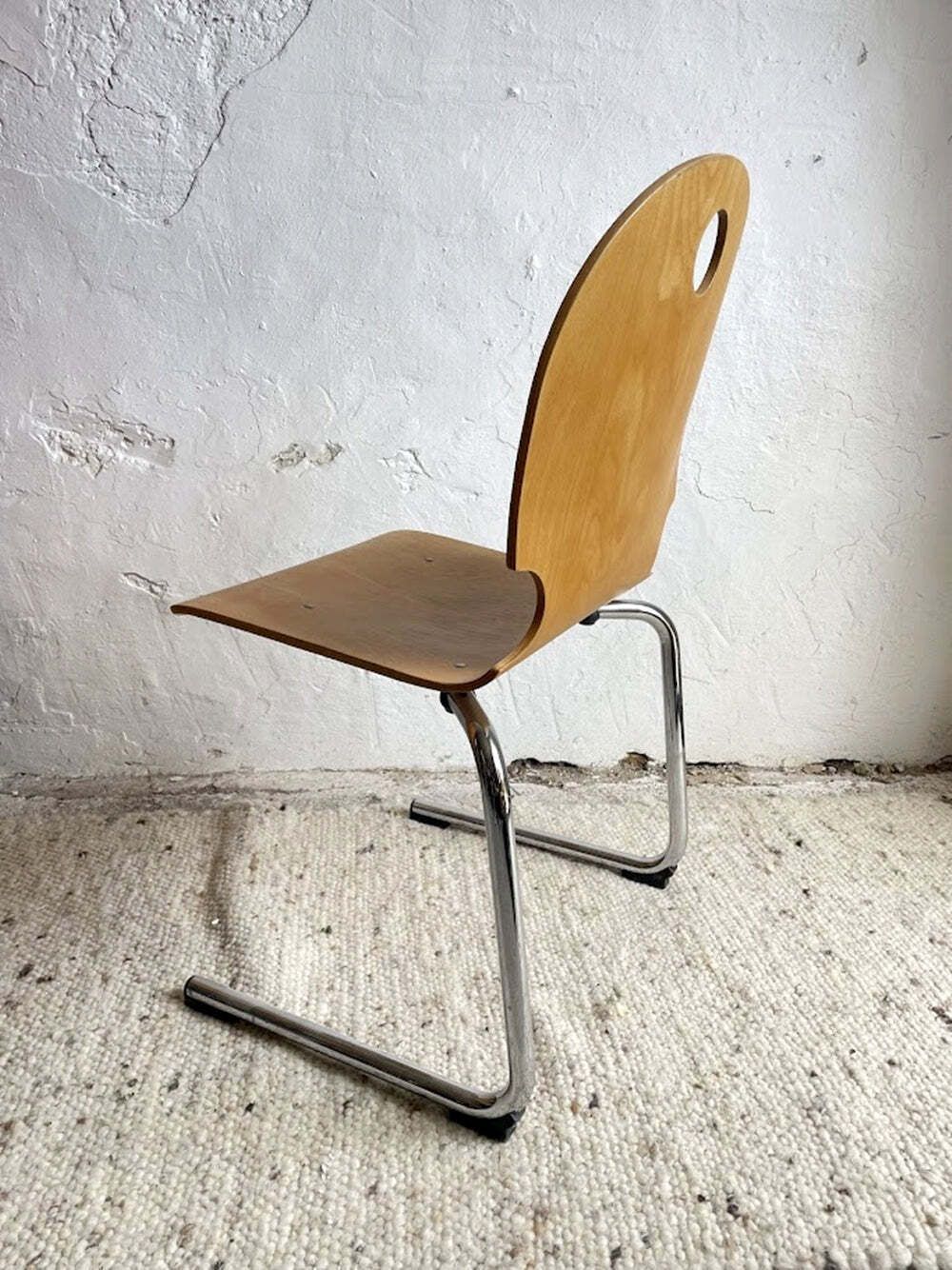 Mid Century Stacking Chair Bentwood And Chrome France 1980s photo Furniture