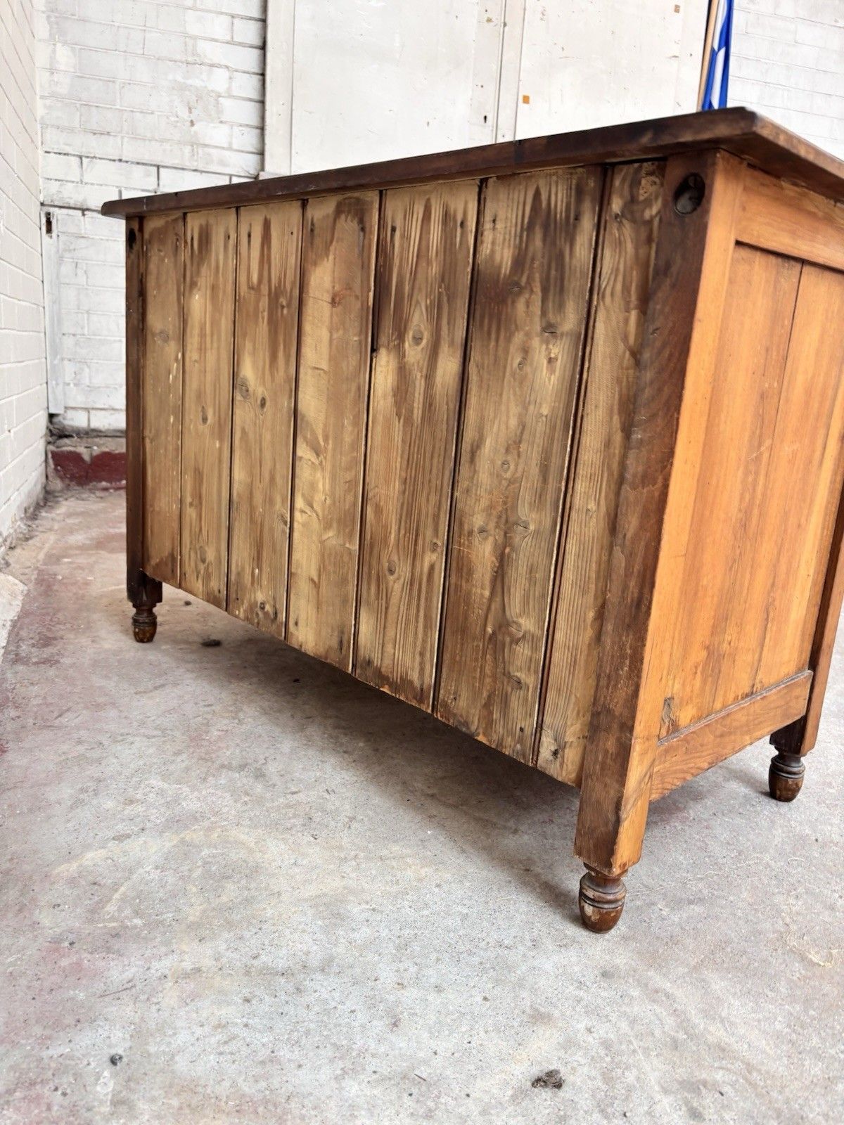 375.0 Lovely Low Chest Of Drawers. Satin Walnut With Brass Handles. photo