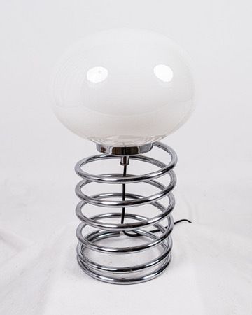 photo furniture Chromed Spring Table Lamp In The Style Of Ingo Maurer, Made In France, 1970s