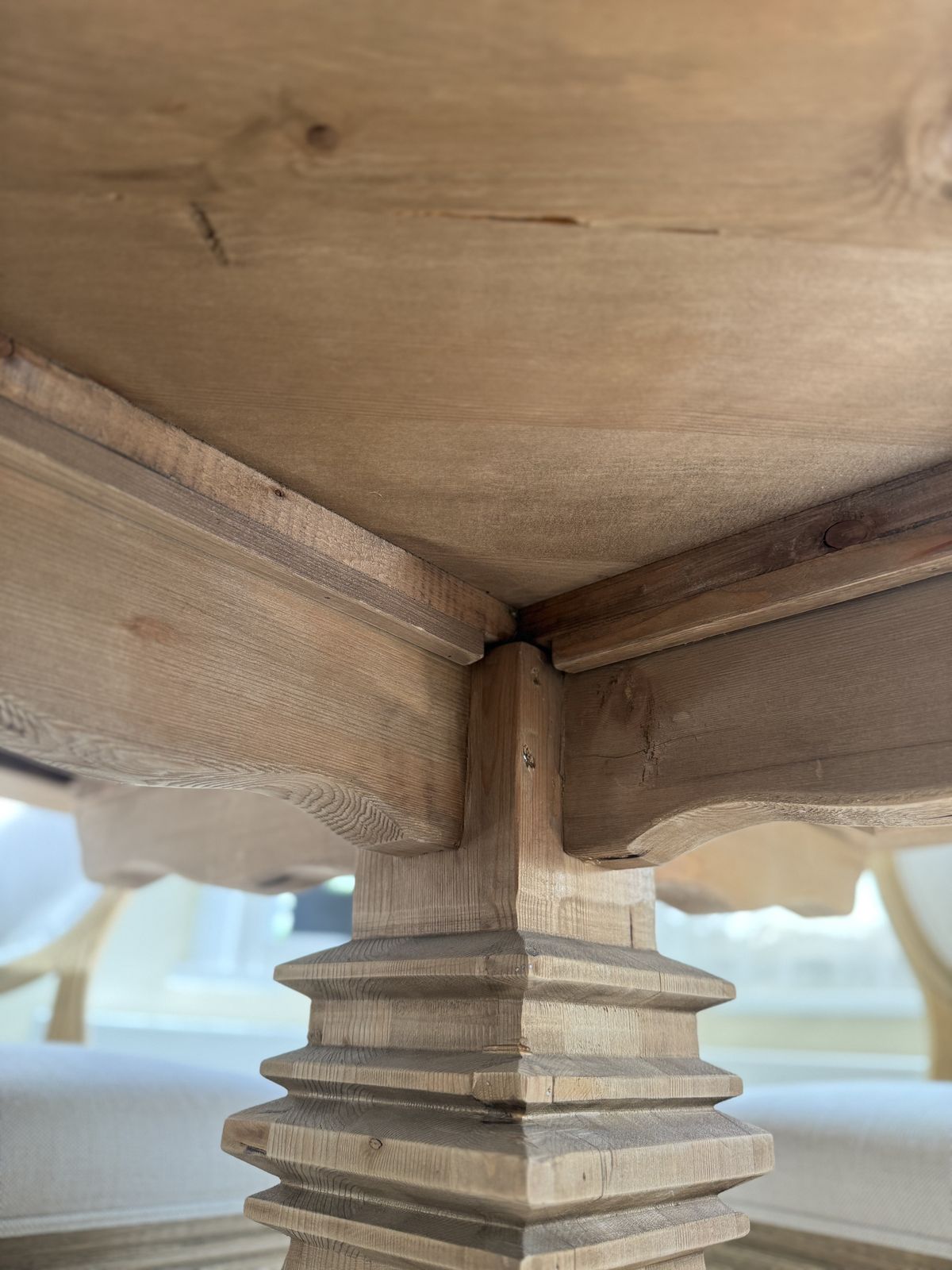Restoration Hardware Salvaged Wood Round Trestle Dining Table + 4 X Rh Round Back Chairs photo for sale