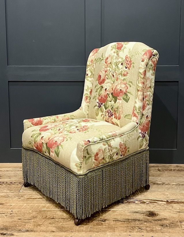 A Handsome Antique Upholstered Nursing Chair photo Furniture