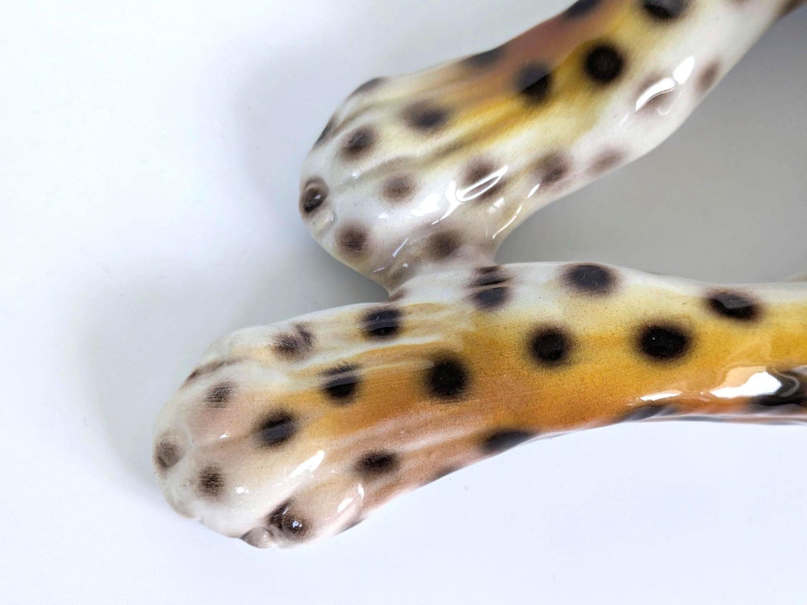 photo buy Large Italian Porcelain Leopard Pair Sculpture Mcm Hollywood Regency Ronzan Style