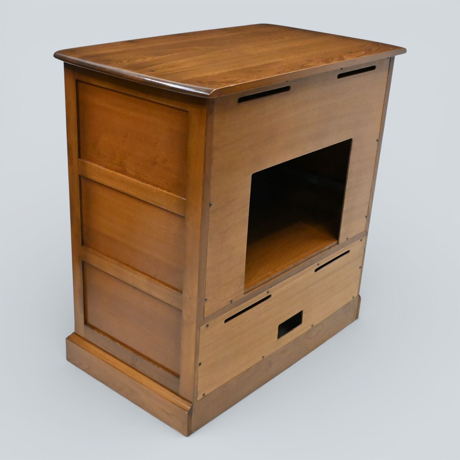 Ercol Mural Tv Video Cabinet Golden Dawn Hideaway Doors Model 839 Free Delivery photo Furniture